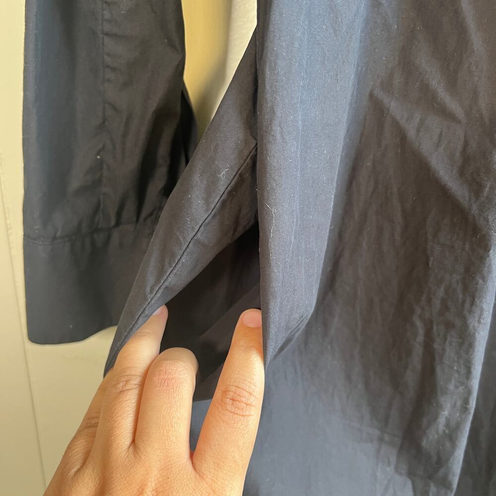 VINCE black cotton poplin mini shirt dress small - Picture 4 of 8